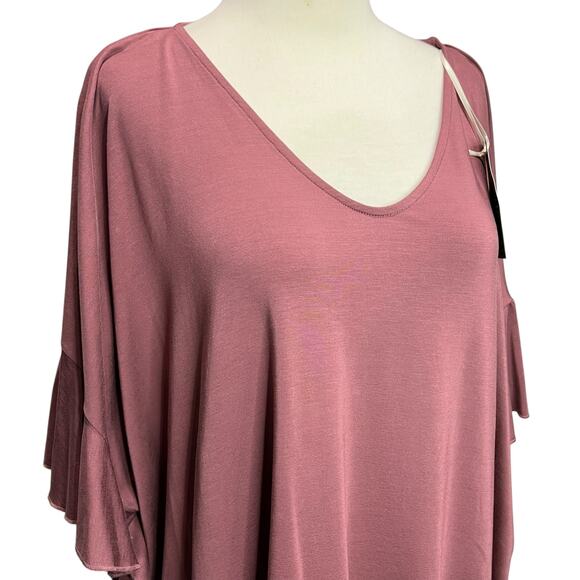 Garnet Hill Tunic Top Women M Burgundy Batwing Stretch Relaxed Feminine NEW - Picture 3 of 16